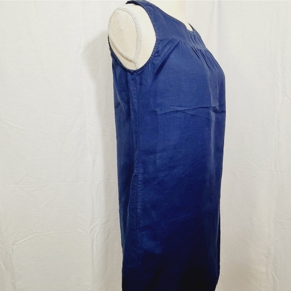 Cynthia Rowley Women's 100% Linen Deep Navy Blue Shortsleeve Simple Dress sz XS - Picture 3 of 6